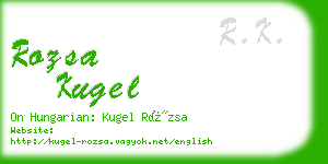 rozsa kugel business card